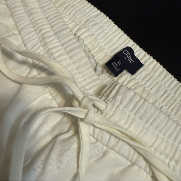 J. Crew Off-White Textured Fabric linen pants size 2 - Picture 2 of 8